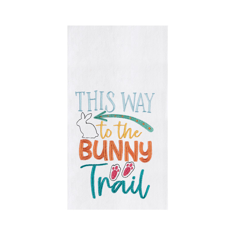 Bunny Trail Towel, Orange/Blue/White Bunny Trail