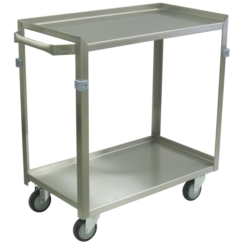 Chariot utilitaire 2 tablettes avec lèvres et roulettes, H 33,75 po x l 36 po x P 22 po