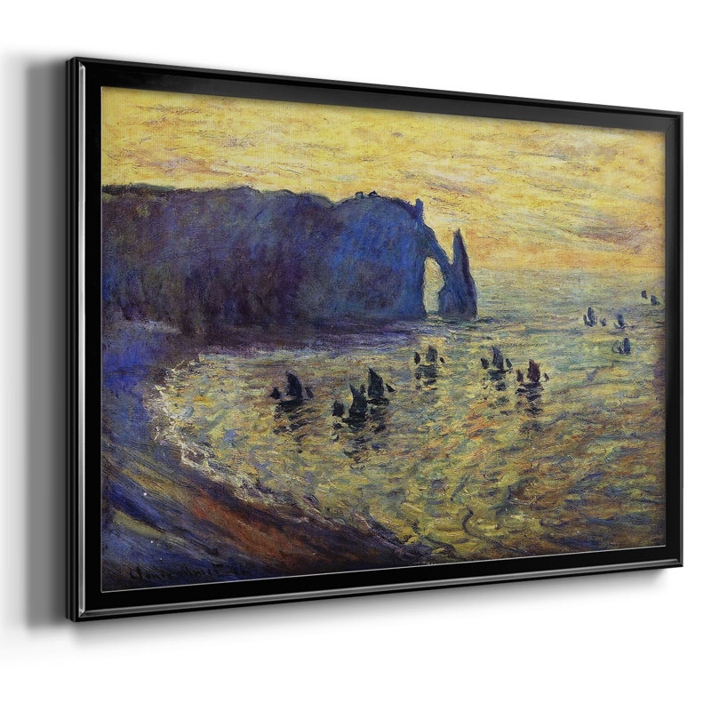 " Cliffs At Etretat, 1886 ", Black, 14" H x 20" W x 1.5" D