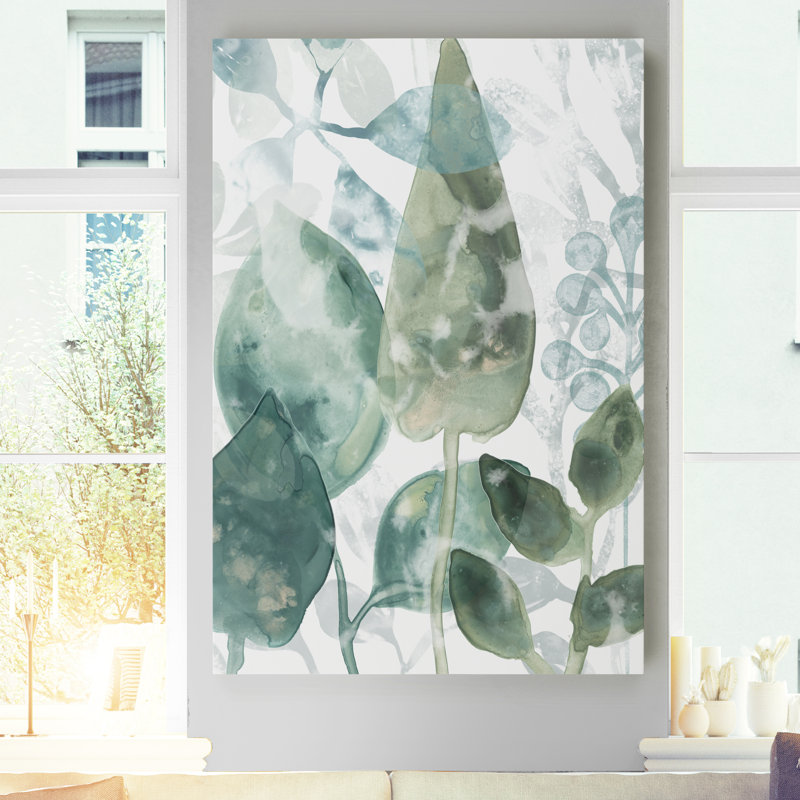 Aquatic Leaves II - reproduction d'art sur toile, H 12 po x l 8 po x P 1 po, Toile tendue