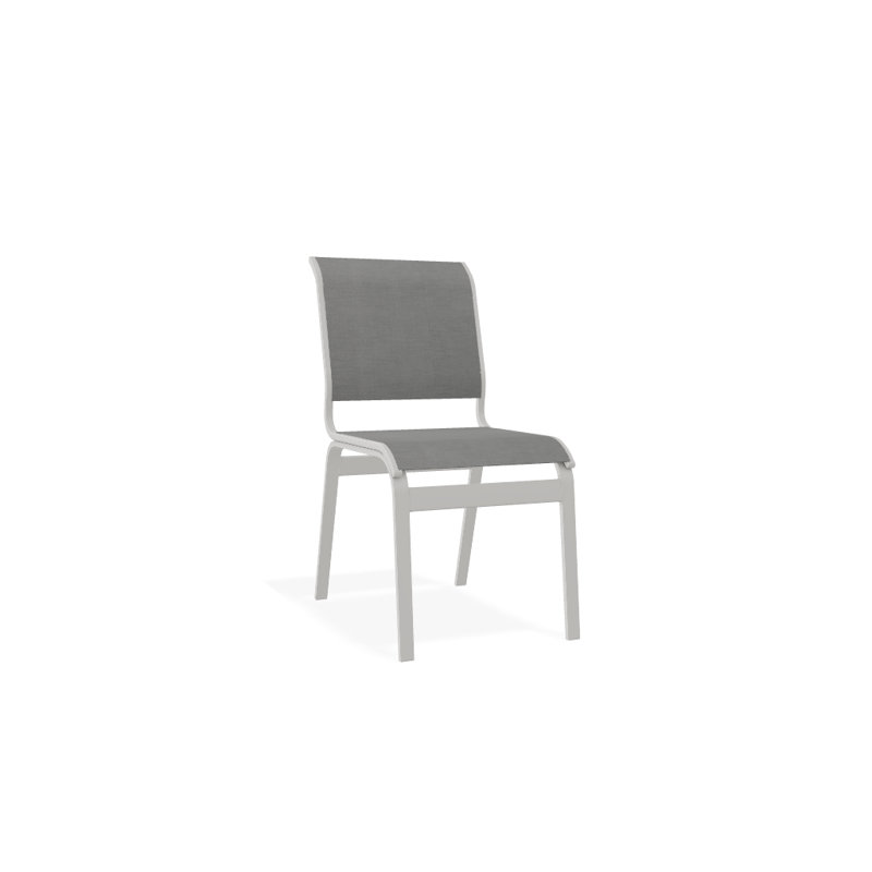 Chaise d'appoint de salle à manger Hiraku, Alliage Sunbrella®, Neige texturée
