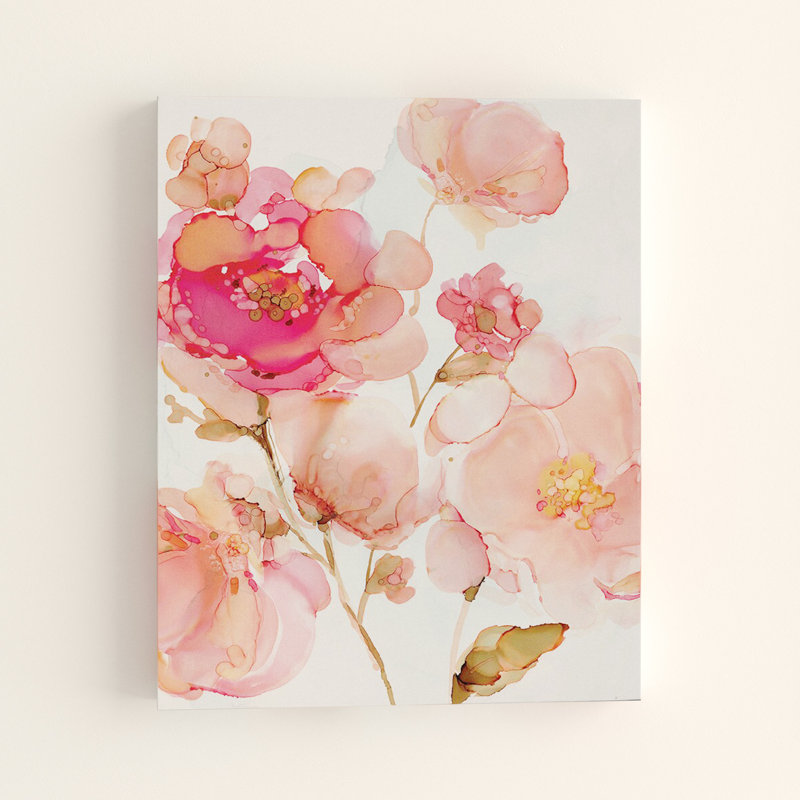Pivoines vives - reproduction sur toile, H 16 po x l 20 po x P 1,5 po