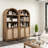 Kalaen 69" Arched Display Wood Cabinet Adjustable Shelves-1755243369