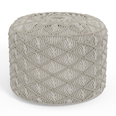 18" Wide Round Geometric Pouf Ottoman by Simpli Home