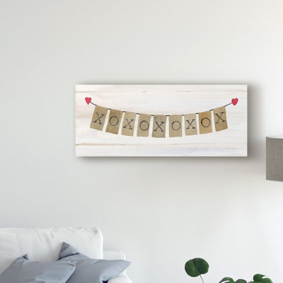 « rustique valentine banner i », art textuel sur toile tendue