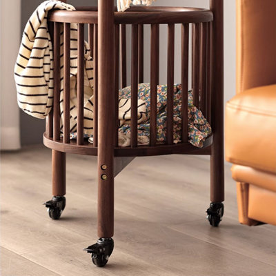 Coat Rack with Cylindrical Hooks Storage Basket
