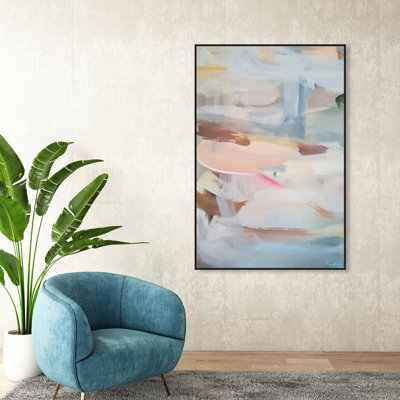 Matinée abstraite abstraite, bleu moderne et contemporain - impression sur toile