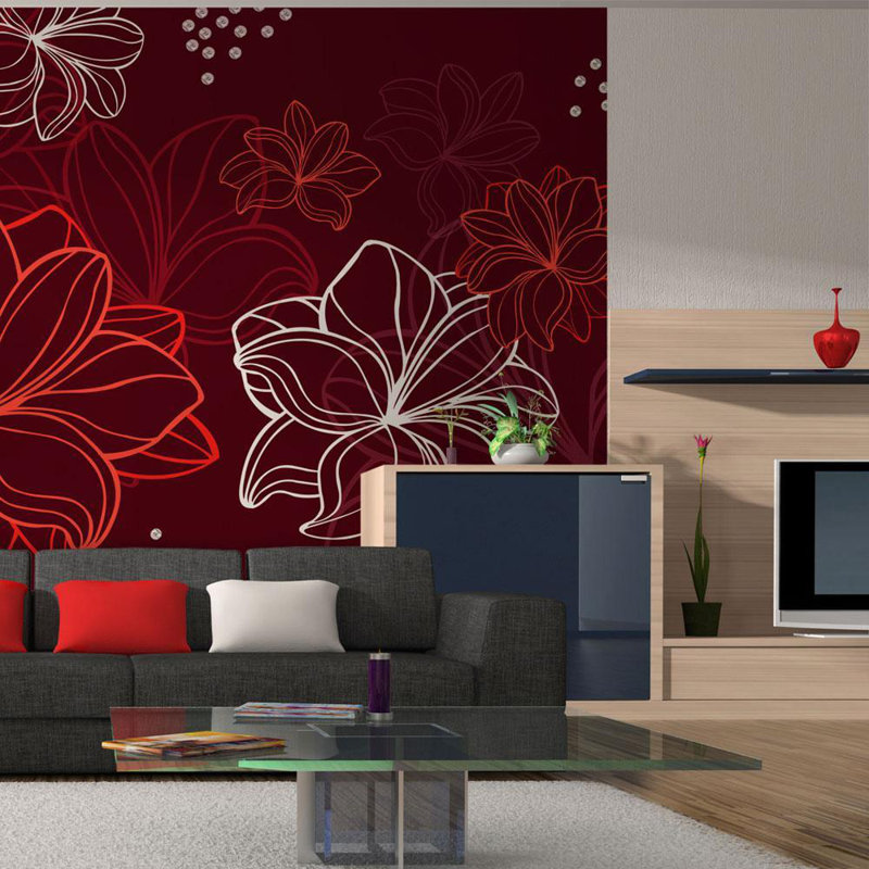 Murale Katelund, L 90 po x l 118 po, Rouge