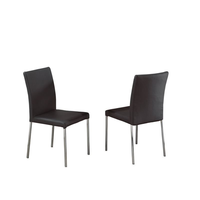 Chaise parsons rembourrée Denisse en chrome