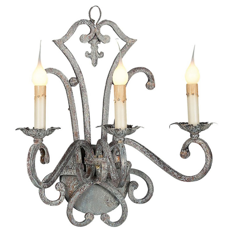Italian Wrought Iron Candle Wall Light