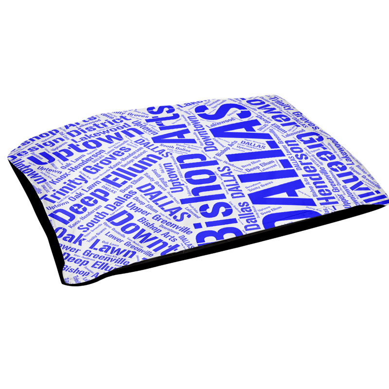 Oreiller rectangulaire designer, Petit L 28 po x l 18 po, Chicago, bleu