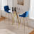 Pub Table and Velvet Fabric Pedestal Bar Stool Dining Set-1305968217-1277809731