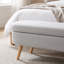 Banc de rangement avec repose-pieds ovale avec revêtement en tissu plissé, pieds en bois d'hévéa et compartiment de rangement caché - repose-pieds polyvalent, sièges supplémentaires et décoration de salon-446963526-446963643