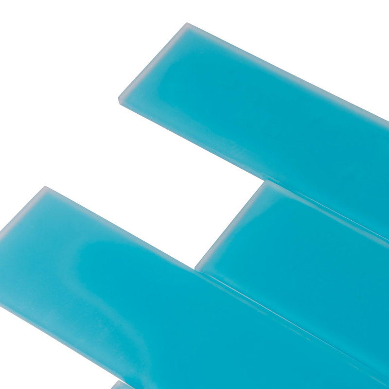 3"X 12" Matte Finished Glass Subway Tile, Laguna Blue
