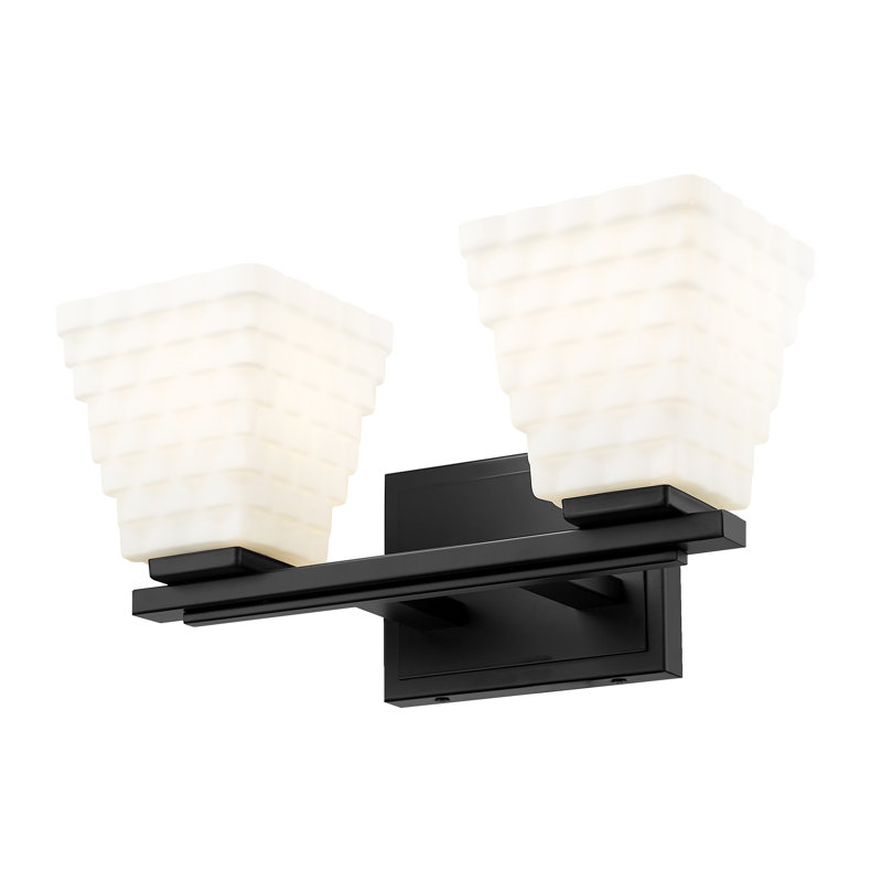 Meuble-lavabo 2 lumières Teyona, Noir mat