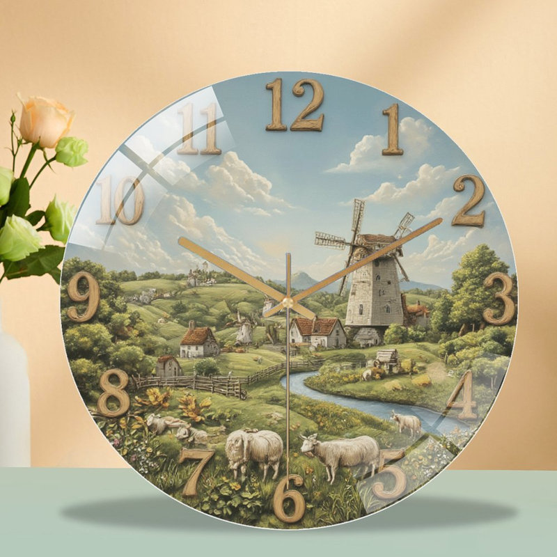 Horloge murale en verre 12 po