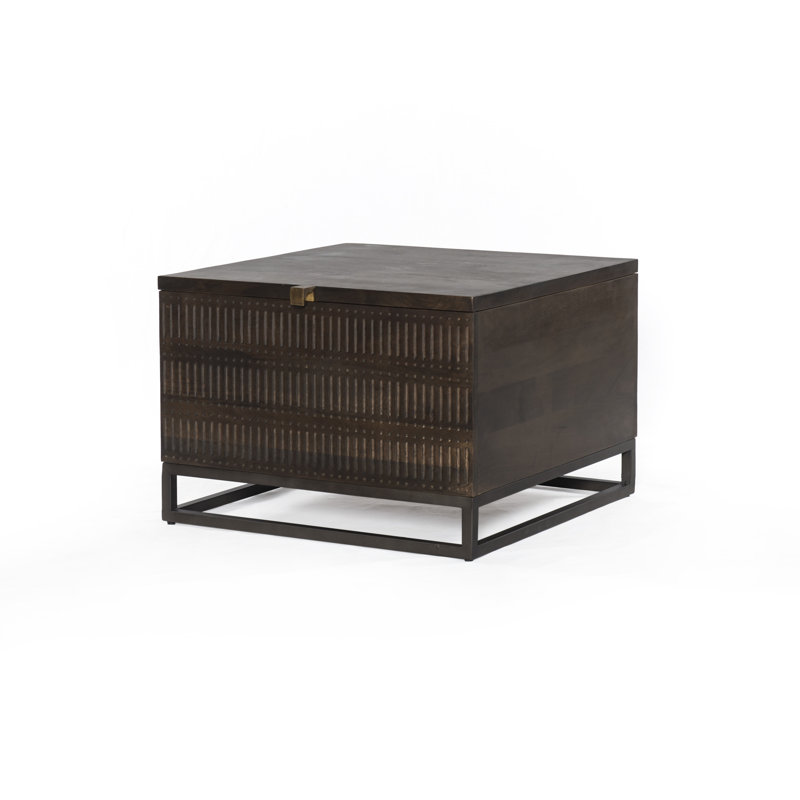 Kelby Solid Wood Coffee Table, Dark Brown