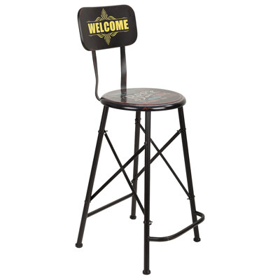 Keiu Iron Bar Stool with Iron Frame