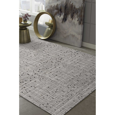 Grey Mosaic Area Rug