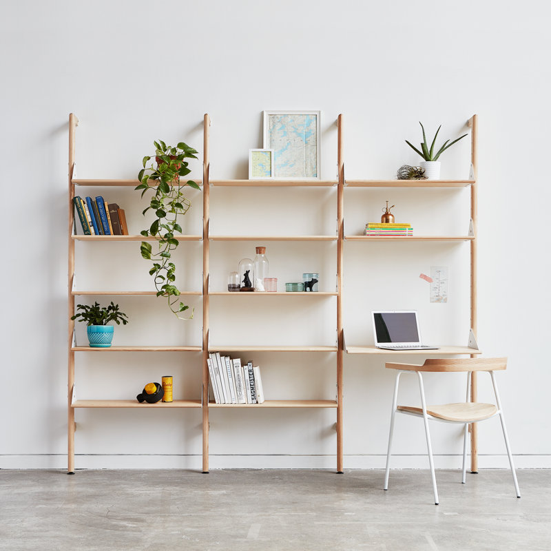 Branch 3 - Desk Shelving Unit, Black/Blonde