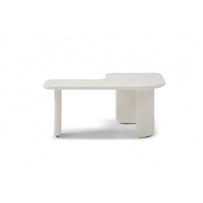 Table basse moderne en L de 35,43 pouces, peinture verte multicouche, table de coin centrale peu encombrante pour le salon, durable et élégante