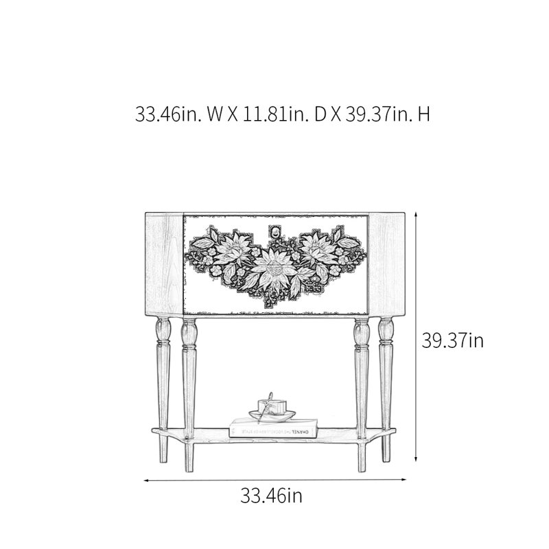 Modern Minimalist Console Table with 2 Drawers