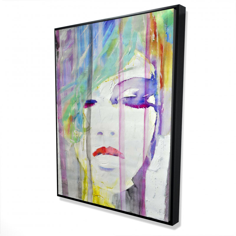 Reproduction abstraite de portrait coloré sur toile