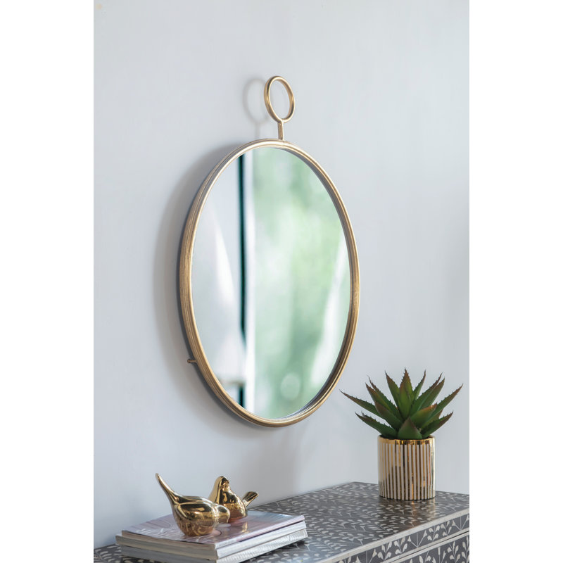 Miroir mural circulaire pour salon, entrée, bureau, 32,63 po x 26,65 po