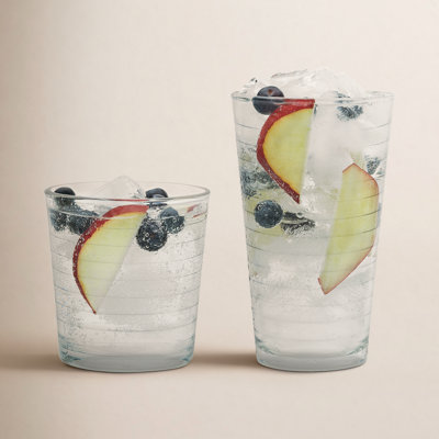 Hoops Ribbed Drinking Glass
