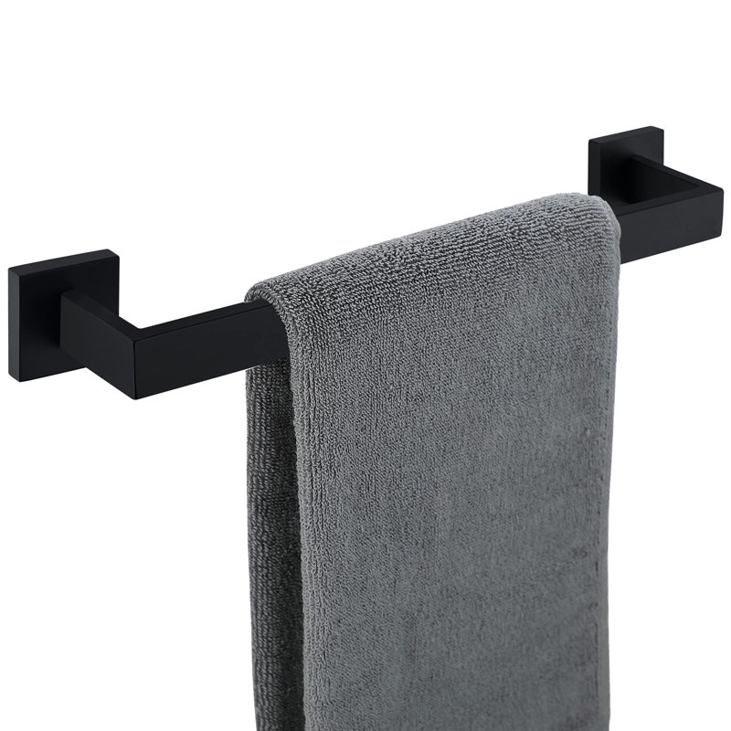 Porte-serviettes mural 17,52 po, Noir mat, L 17,51 po x l 3,15 po x P 2,17 po