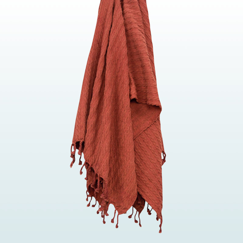 Jeté en 100% coton, Orange, L 49,7 po x l 59,76 po