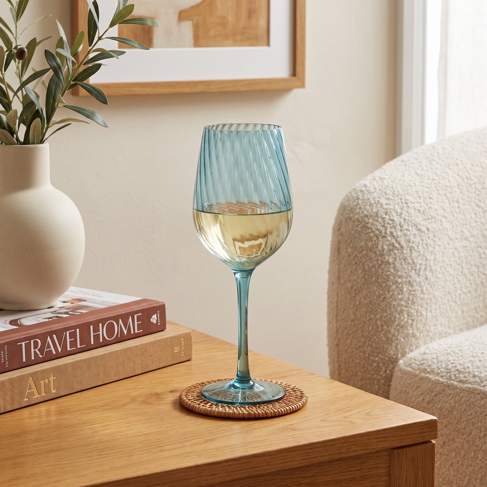 Bonnie White Wine Glass, Blue