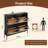 Narrow Rattan Shoe Cabinet With 4 Flip-Down Doors - Space-Saving Entryway Storage Organizer | Gift Idea-2139449847