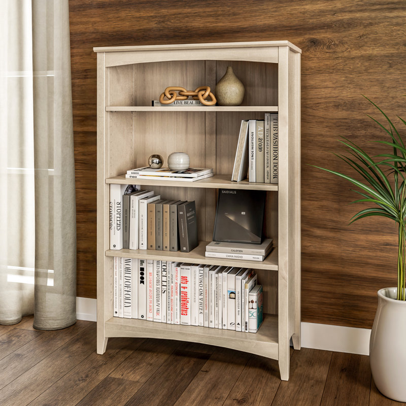 Colton Bookcase, (4 Shelves) 48" H x 30" W x 13"D, Light Oak