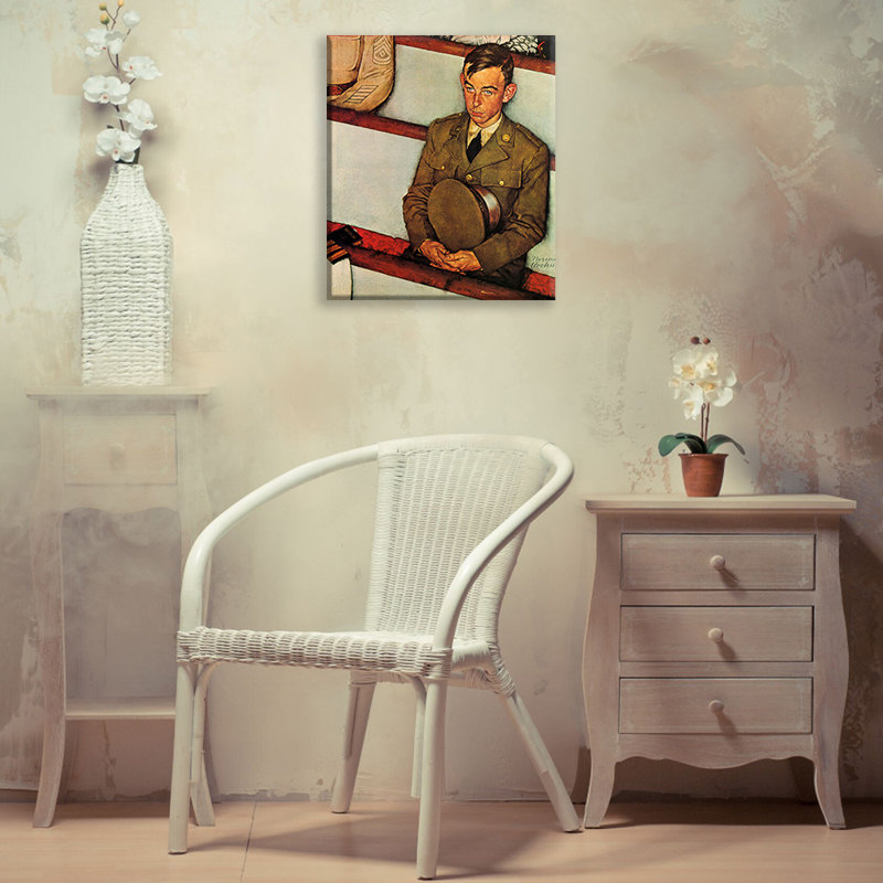 «Willie Gillis» par Norman Rockwell, toile tendue avec châssis, H 18 po x l 13 po