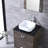 Aldhair 24 " W Freestanding Standard Free Standing Single Double Single Vanity Bathroom Vanity With Tempered Glass Top with Mirror