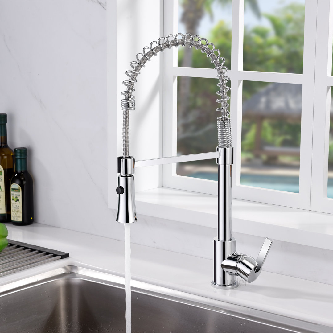 Pull Down Single Handle Kitchen Faucet Luxier 