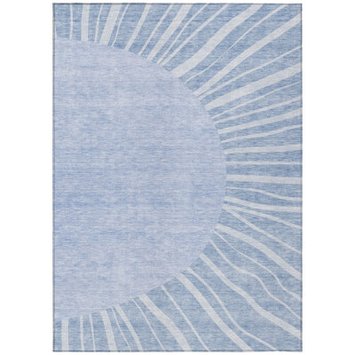 Washable Abstract Indoor / Outdoor Rug