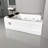 MIMI 69" x 52" 2-Person White Corner Whirlpool Bathtub with Heater & 14 Jets