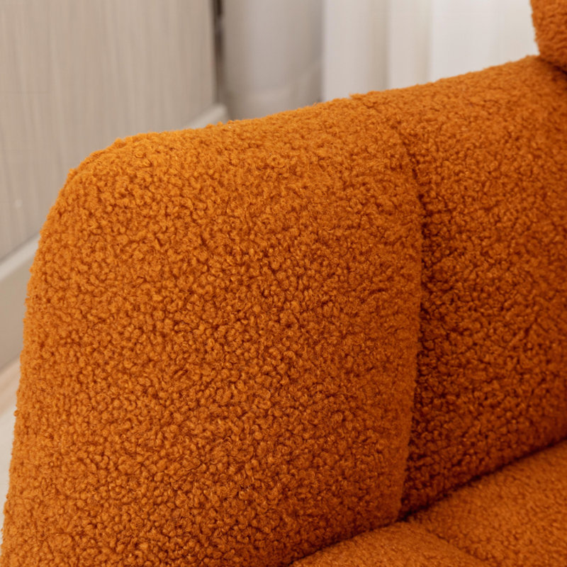 Fauteuil à bascule rembourré et rembourré Modern, Caramel Teddy