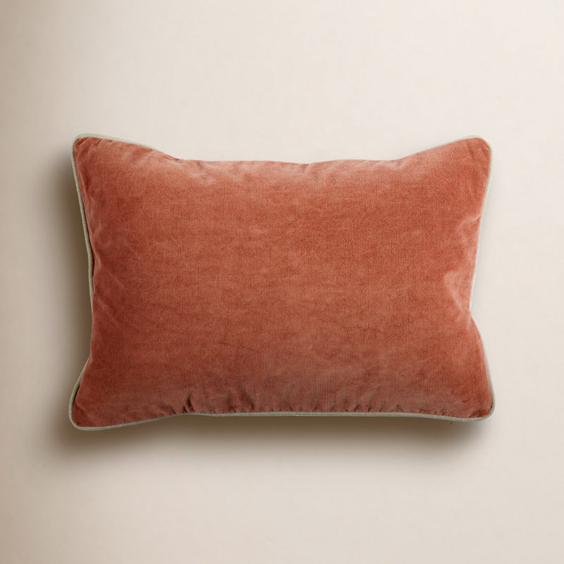 Goodall Reversible Throw Pillow, Rectangle 12"H x 16"W, Terra Cotta