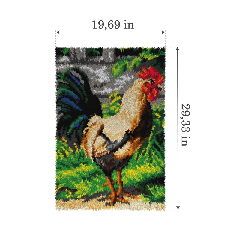 Kit de tapis à crocheter Rooster Farmyard par Orchidea 4242