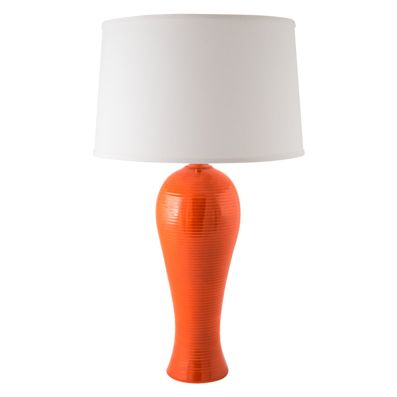Kruize Ceramic Table Lamp, Gloss Paprika