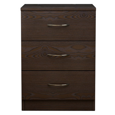 Deloni 3 Drawer 40Cm W Chest of Drawers Nightstand Bedside Cabinet