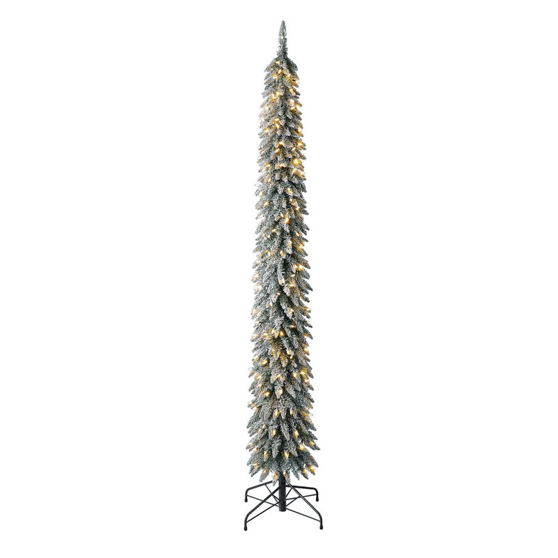 Evergreen Classics Albert Pencil Pine Prelit Christmas Tree, 7' H