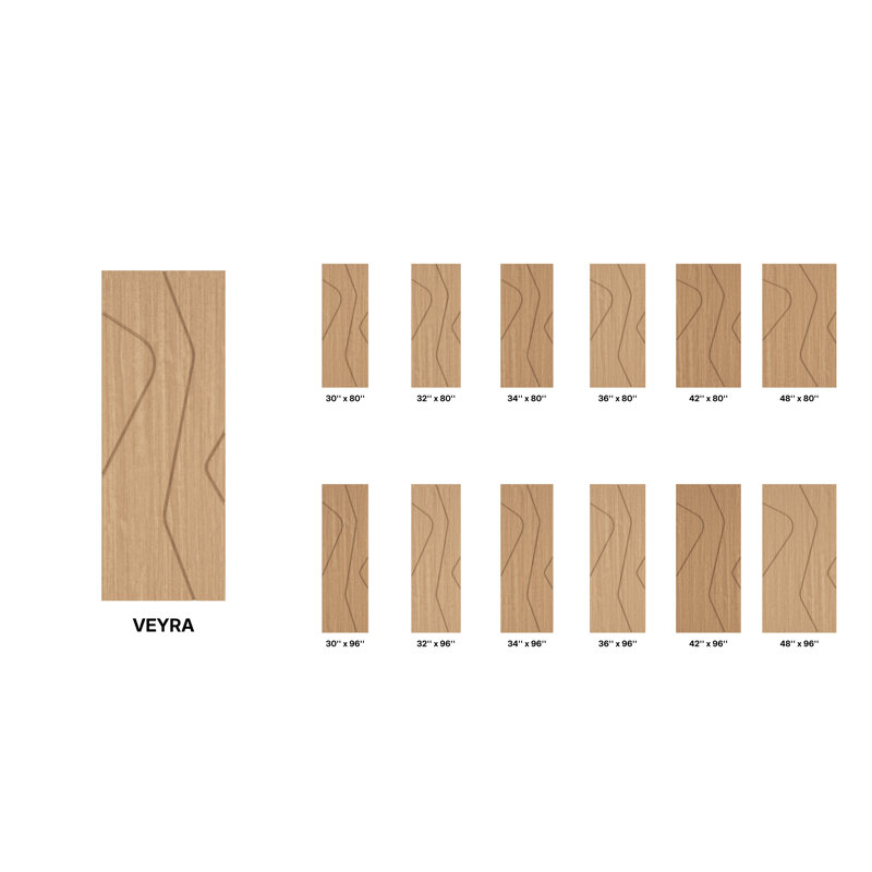 Porte à panneau 80 po Veyra Slab Only Acajou, 34" x 80" [34" Door]