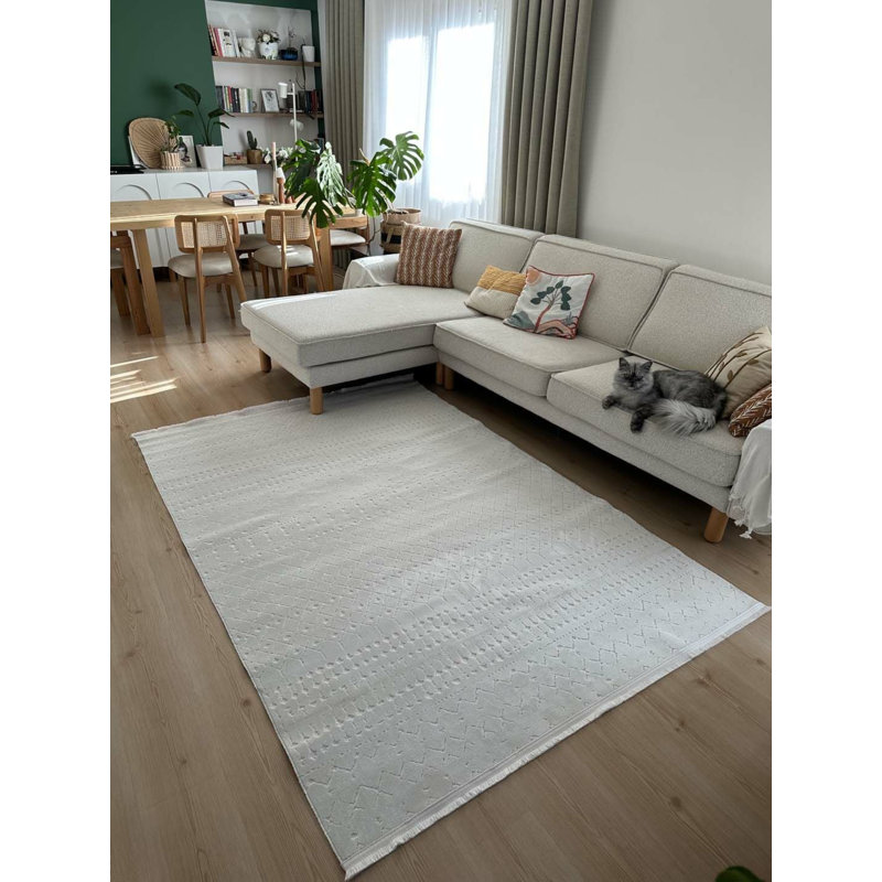 Tapis en coton Tilina avec envers antidérapant, Rectangle 6 pi 7 po x 9 pi 10 po