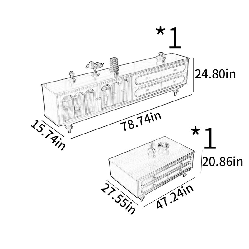 TV stand and coffee table combination
