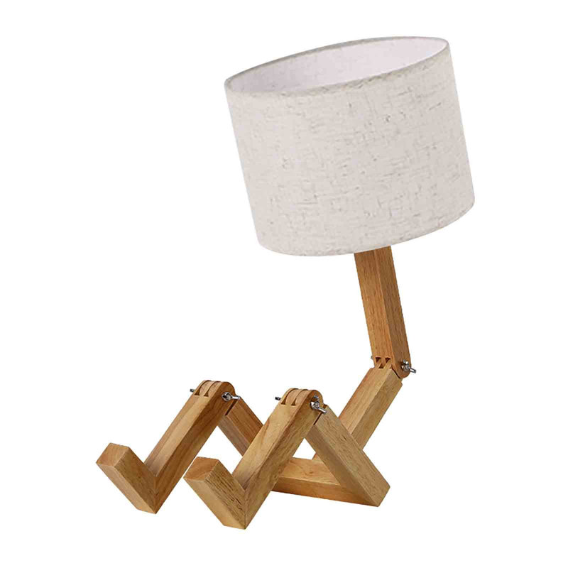 Night Light  Wooden Table Lamp Study Bedroom Study Personality Bedside Reading Solid Wood Table Lamp, B