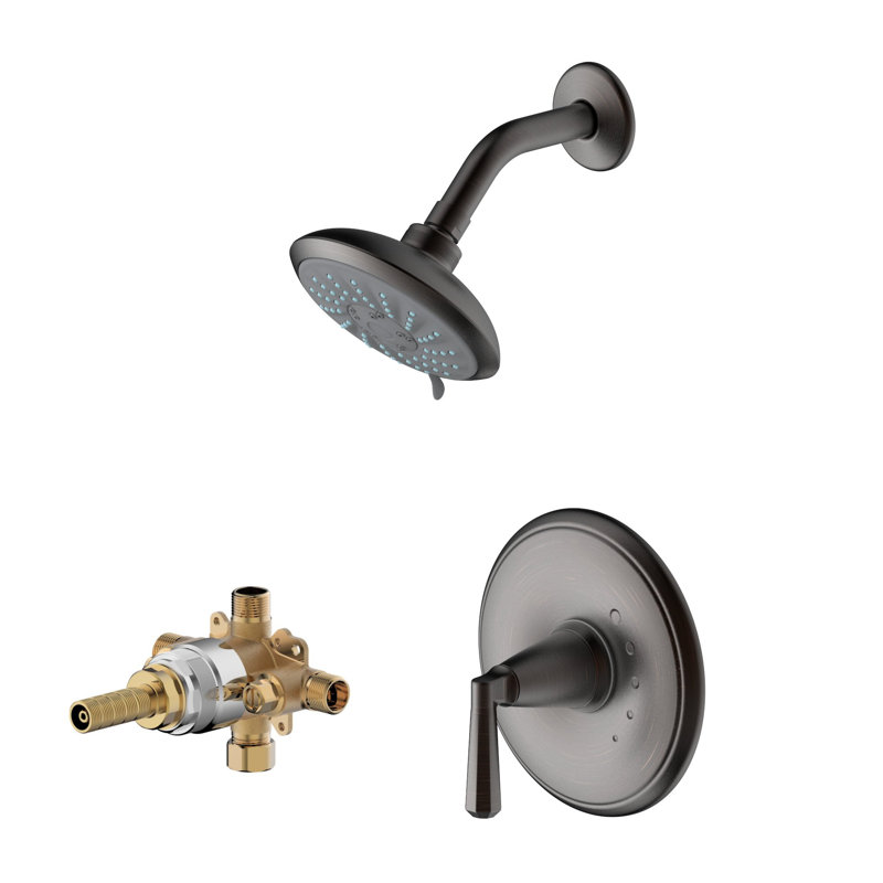 Z Collection Shower Trim Only: 5.5" Round Shower Head, Single Handle Set & Rough-in Valve Included - Oil Rubbed Bronze